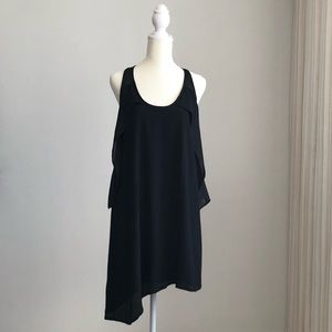Zara asymmetrical hem black dress size M